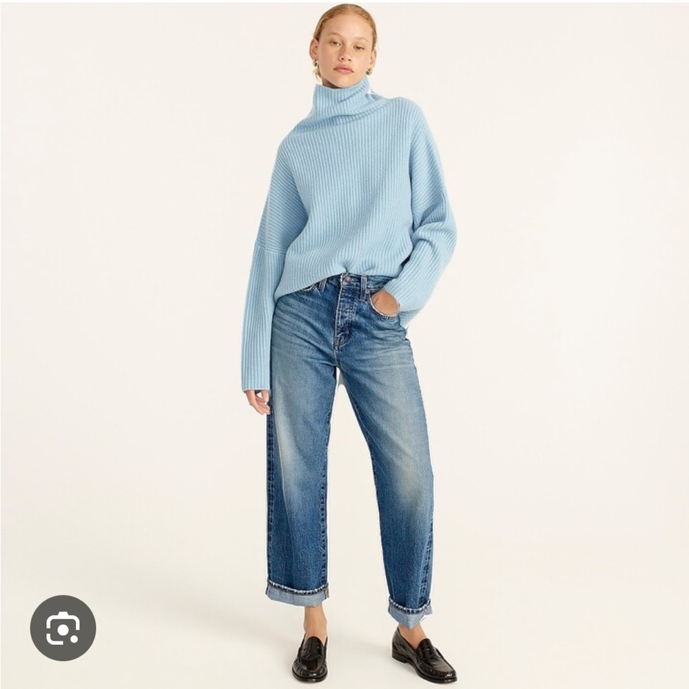 Point Sur canyon high-rise boyfriend jean in Arctic Blue wash: selvedge edition